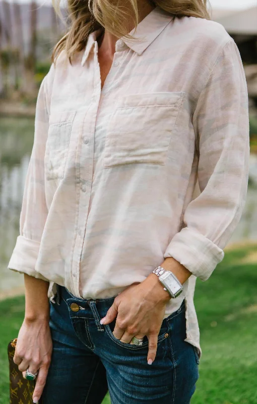 Discover Promotions Favorite Boyfriend Shirt In Blush Camo