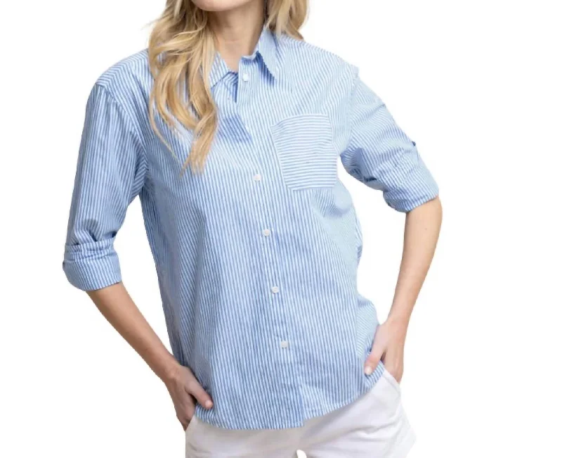 Explore What's New Katherine Stripe Shirt In Light Blue