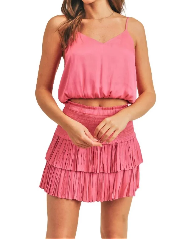 Catch Every Fashion Trend Silky Amore Top In Hot Pink