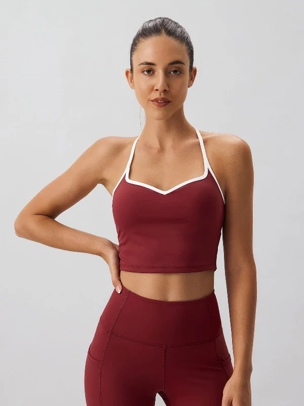 Comfortable Women's Clothing Mega Sale Dark Red Contrast Cami Top - Light Support