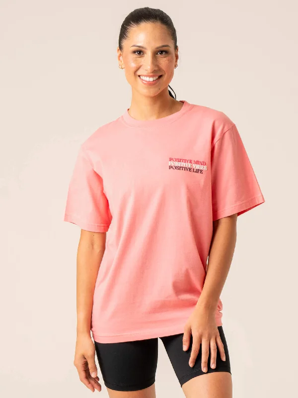 Women's Clothes For Work Limited Stock, Big Sale Positive Vibes T-Shirt - Pink