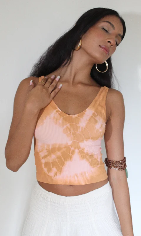 Women's Trendy Casual Clothes Style Redefined Rust Chakra Tie Dye Crop Top