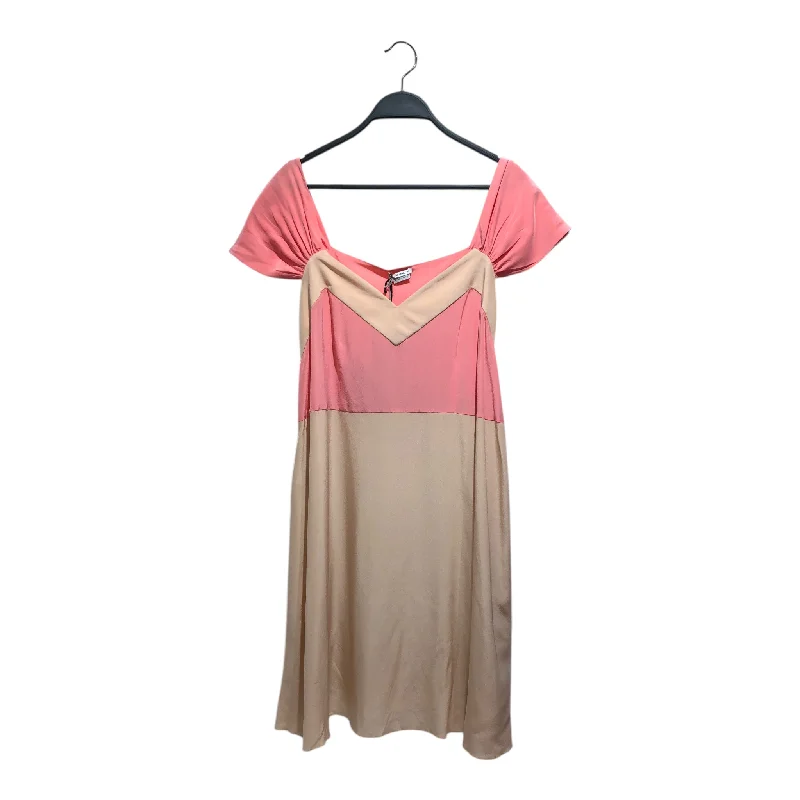 Women's Athletic Garments Clearance Event MIU MIU/SL Dress/42/Silk/BEG/PINK BOW DRESS