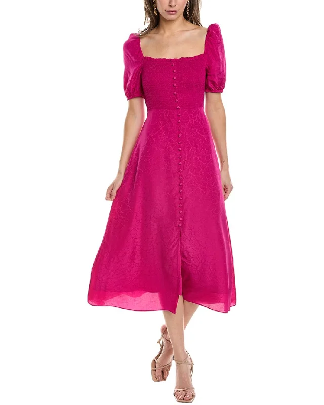 Classic Clothes For Women Spring Offer ba&sh Smocked Midi Dress