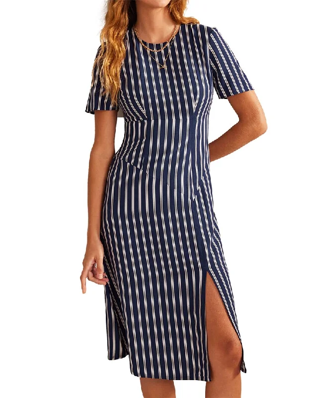 Women's Athletic Outfit Durable Fashion Picks Boden Striped Asymmetric Midi Dress