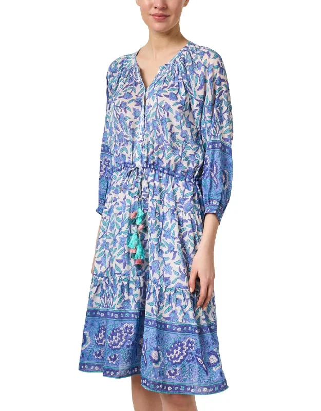 Women's Apparel Everyday Elegance Sale Colette Printed Dress In Blue & Green Floral