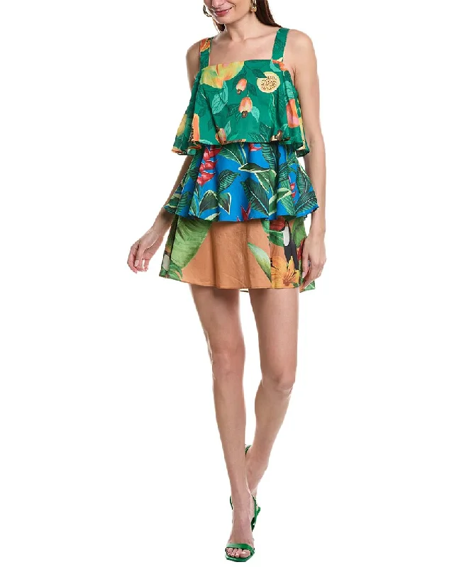 Affordable Women's Attire Unleash Your Trendy Side FARM Rio Mixed Prints Layered Mini Dress