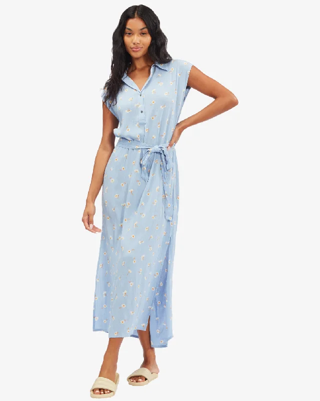 Women's Travel Attire Break Fashion Norms Lovely Ways Woven Dress - Sweet Blue