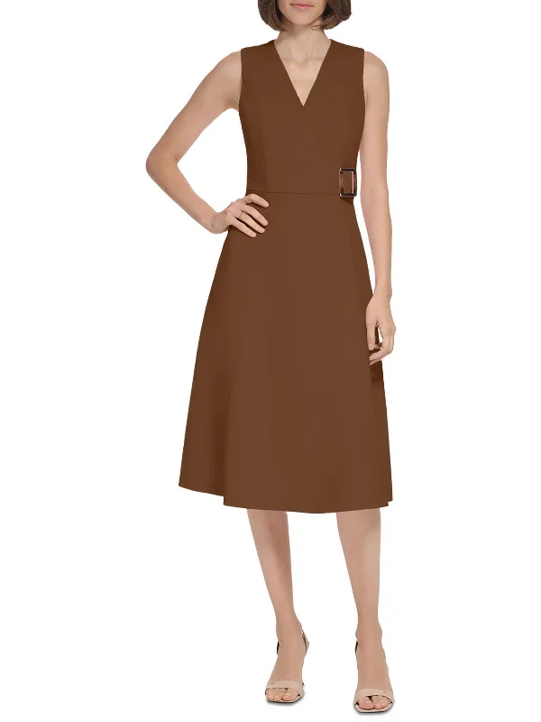 Women's Fashion-Forward Apparel Stylish Deals Womens A-Line Polyester Wear To Work Dress