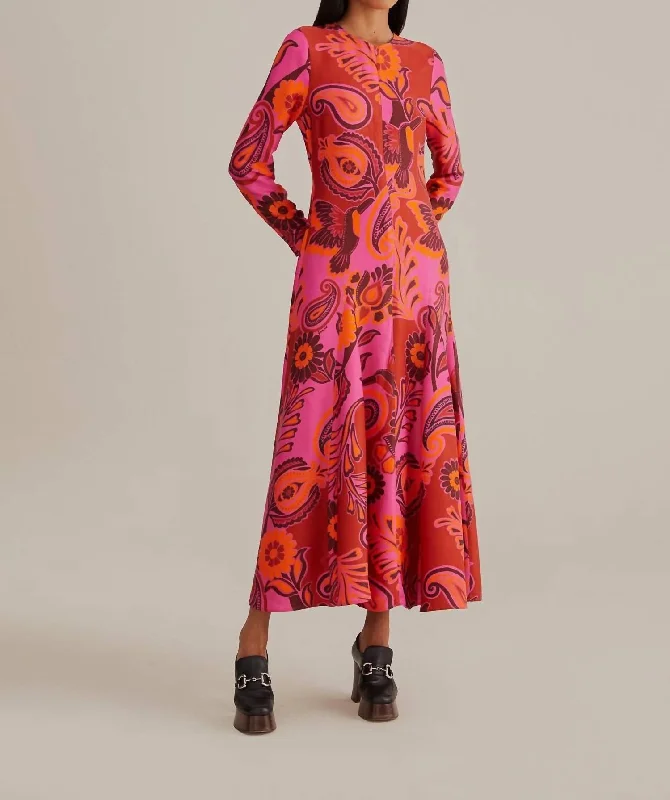 Women's Holiday Outfit Find Your Unique Flair Women's Maxi Dress In Bold Floral Pink