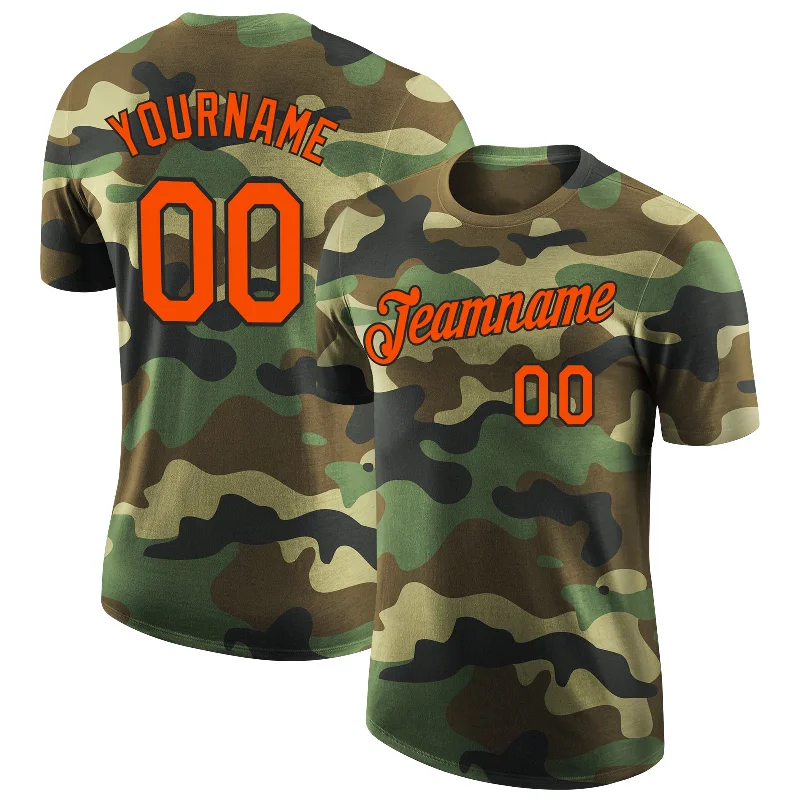 Stylish Unisex Outfit Ideas Massive Savings Custom Camo Orange-Black Performance Salute To Service T-Shirt