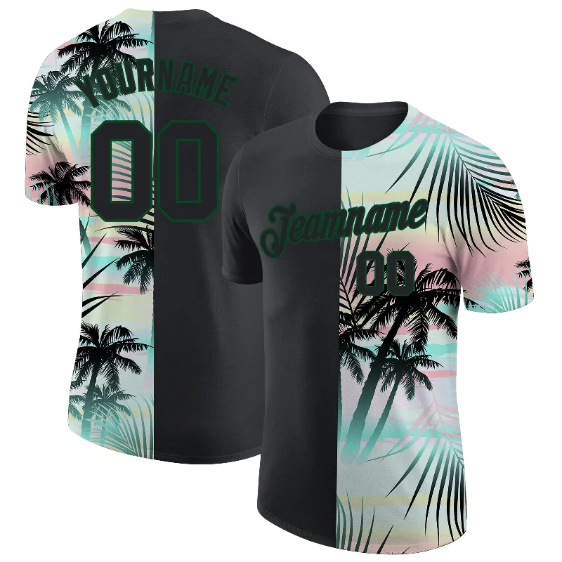 Gender-Neutral Trendy Clothing Styles Bid Farewell To The Old Season Custom 3D Pattern Design Tropical Hawaii Palm Leaves Performance T-Shirt