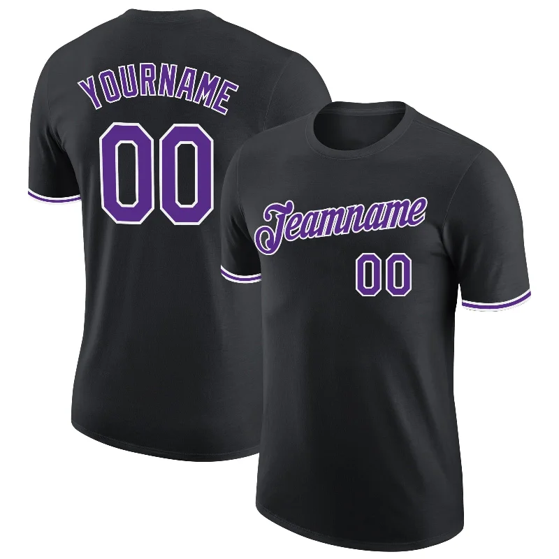 Versatile Gender-Free Wardrobe Essentials Limited Time Deal Custom Black Purple-White Performance T-Shirt