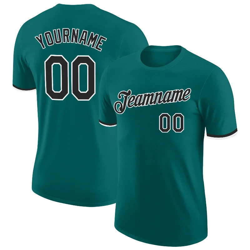 Comfortable And Stylish Unisex Outfits Best-Sellers Custom Teal Black-White Performance T-Shirt