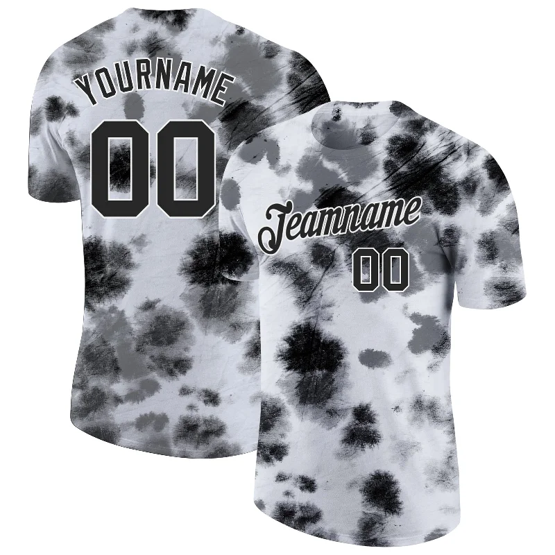 Versatile Gender-Free Wardrobe Essentials Flash Sale, Don'T Miss Custom Tie Dye Black-White 3D Steel Performance T-Shirt