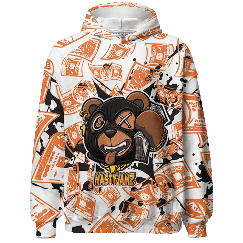 Gender-Neutral Fashion For Everyday Style Seasonal Sale NastyJamz AM TW White Orange Hoodie Match Money Motive BER All-Over Print