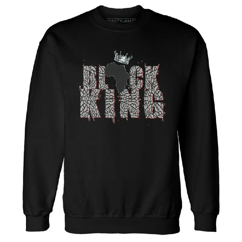 Sleek And Contemporary Gender-Free Outfits Limited Stock Black Cement 3s NastyJamz Sweatshirt Match Black King Crown