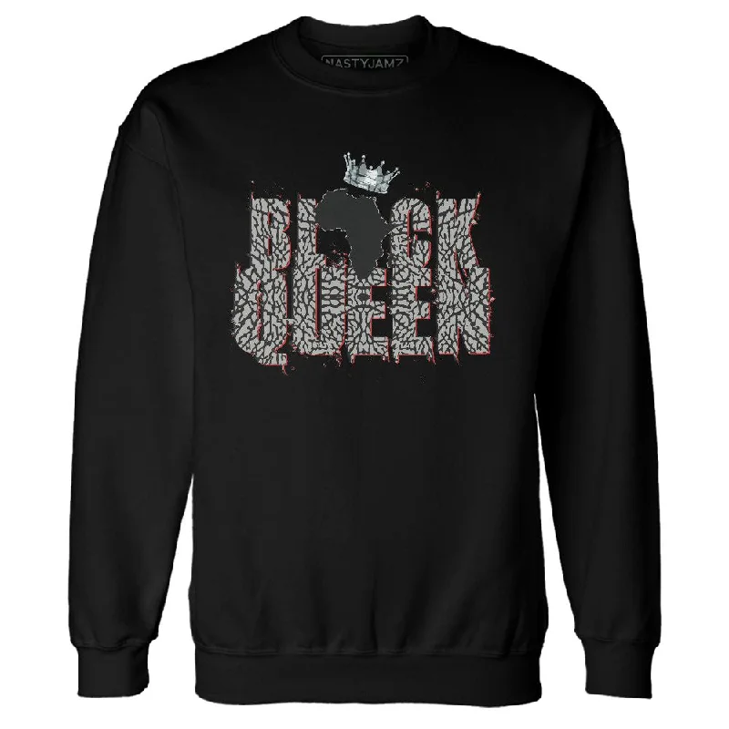 Trendy Unisex High-End Style Discounts Black Cement 3s NastyJamz Sweatshirt Match Black Queen Crown