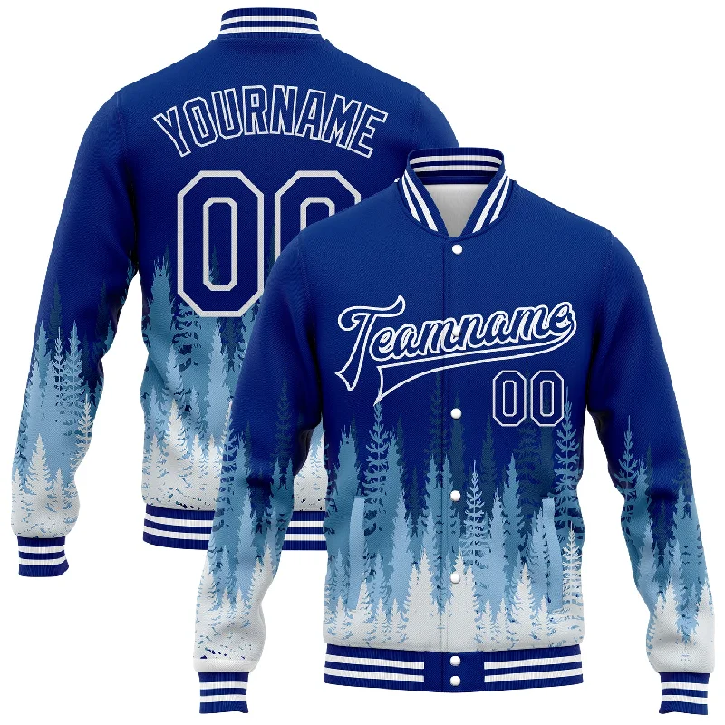 Fashion-Forward Gender-Neutral Outfit Ideas Swimwear Summer Blowout Custom Royal White Christmas Tree 3D Bomber Full-Snap Varsity Letterman Jacket