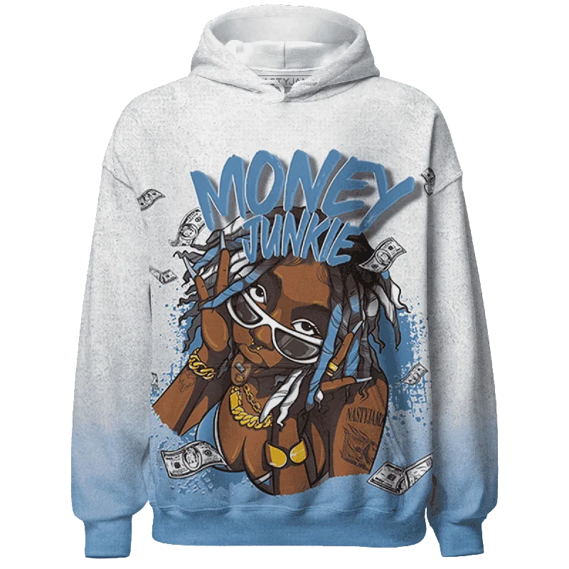 Fashion-Forward Gender-Neutral Outfit Ideas Stylish Looks NastyJamz Carolina Blue Univercitii 17s Hoodie Match Money Junkie All-Over Print