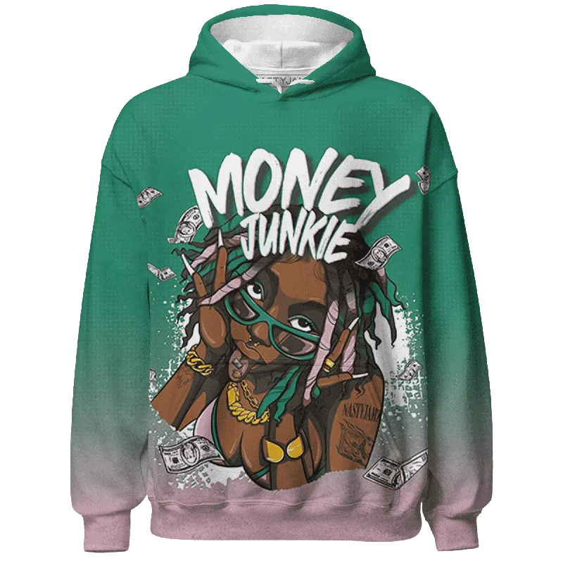 Minimalist Unisex Fashion Must-Haves Shop The Hottest Deals NastyJamz Dunk Pink Malachite Medium Soft Low Sail Hoodie Match Money Junkie All-Over Print