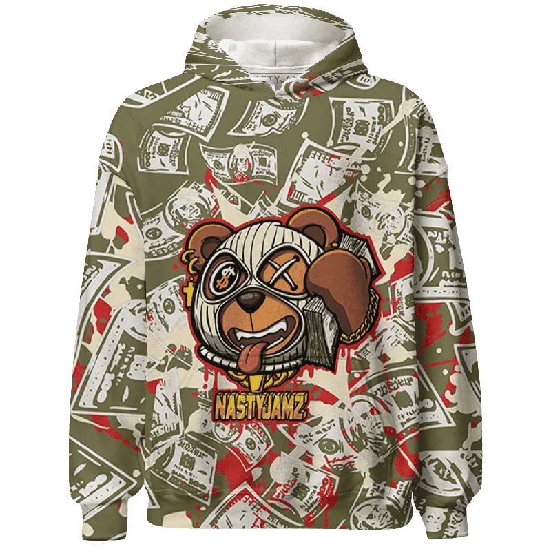 Versatile Gender-Free Wardrobe Essentials Huge Price Cut NastyJamz Medium Olive 1s Hoodie Match Money Motive BER All-Over Print