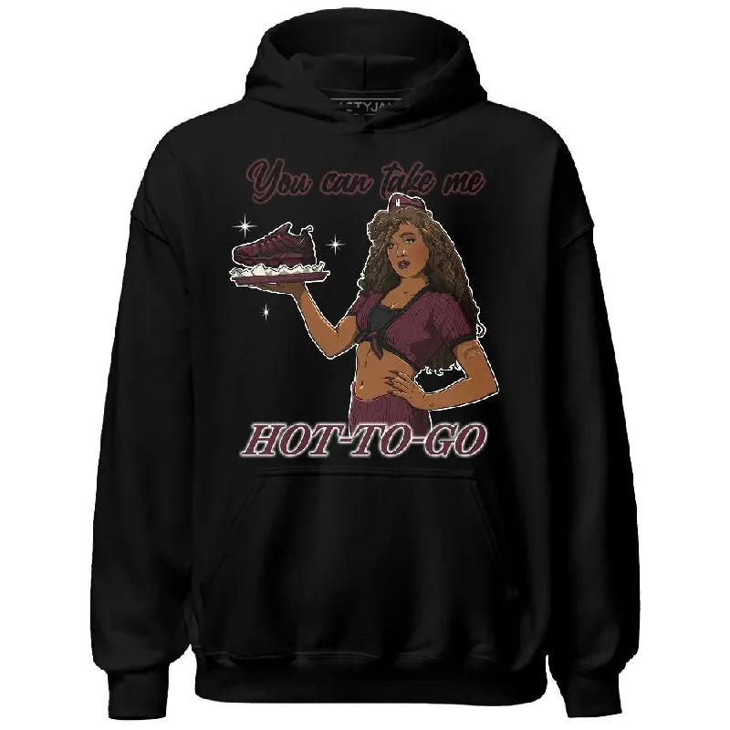 Bold And Trendy Gender-Neutral Outfits Forward Trendsetter VaporMax Night Maron Burgundy NastyJamz Hoodie Match Ready To Go